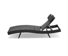 Load image into Gallery viewer, Gardeon Outdoor Wicker Sun Lounge - Black