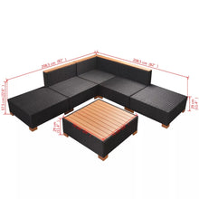 Load image into Gallery viewer, Stylish 6 Piece Garden Lounge Set with Cushions Poly Rattan Black