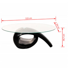 Load image into Gallery viewer, Lux Coffee Table with Oval Glass Top High Gloss Black