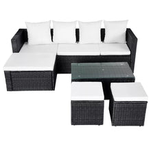 Load image into Gallery viewer, Hartley Garden Lounge Set with Cushions Poly Rattan Black