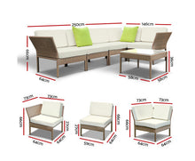 Load image into Gallery viewer, Mellor Gardeon 6pcs Outdoor Sofa Lounge Setting Couch Wicker Table Chairs Patio Furniture Beige