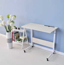 Load image into Gallery viewer, ZASS Mobile Rolling Computer Desk Bed Side Workstation Height Adjustable Table - White Maple