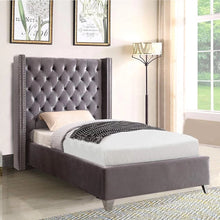 Load image into Gallery viewer, Album New Design Velvet Upholstered Wing Bed With Button