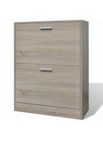Load image into Gallery viewer, Wooden Shoe Cabinet 2 Compartment Sneaker Storage Entryway Footwear Organiser