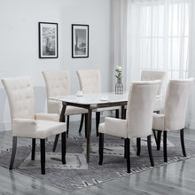 Load image into Gallery viewer, Sola Dining Chair with Armrests 6 pcs Beige Fabric