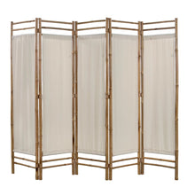 Load image into Gallery viewer, Sophie Folding 5Panel Room Divider Bamboo and Canvas 200 cm