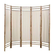 Load image into Gallery viewer, Sophie Folding 5Panel Room Divider Bamboo and Canvas 200 cm