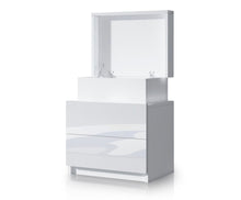 Load image into Gallery viewer, Modern Bedside Table 2 Drawers Side Nightstand Cabinet High Gloss Bedroom Furniture White