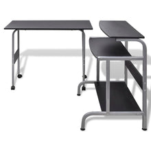Load image into Gallery viewer, FirstChoise 2 Piece Computer Desk with Pullout Keyboard Tray Black