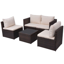Load image into Gallery viewer, Versatile beautiful Garden Lounge Set with Cushions Poly Rattan Brown