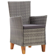 Load image into Gallery viewer, Verona 9 Piece Dining Set Poly Rattan and Solid Acacia Wood Grey