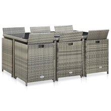 Load image into Gallery viewer, Roger 11 Piece Outdoor Dining Set with Cushions Poly Rattan Grey