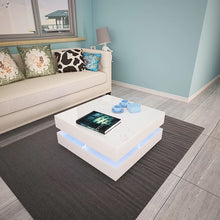 Load image into Gallery viewer, Modern High Gloss Coffee Tea Table with RGB LED Light