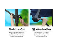 Load image into Gallery viewer, Instahut 3M Umbrella with 50x50cm Base Outdoor Umbrellas Cantilever Patio Sun Beach UV Navy