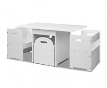 Load image into Gallery viewer, Keezi 4PCS Kids Table and Chairs Set Storage Box Toys Play Desk Wooden Children