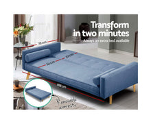 Load image into Gallery viewer, Shetland  3 Seater Fabric Lounge Chair - Blue