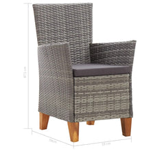 Load image into Gallery viewer, Verona 9 Piece Dining Set Poly Rattan and Solid Acacia Wood Grey