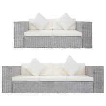 Load image into Gallery viewer, Haku 2 Piece Sofa Set with Cushions Grey Natural Rattan