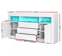 Load image into Gallery viewer, Artiss Buffet Sideboard Cabinet 3 Drawers High Gloss Storage Cupboard Display