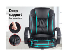 Load image into Gallery viewer, Executive PU Leather Office Desk Computer Chair - Black