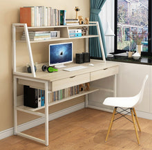 Load image into Gallery viewer, Enterprise Large Computer Desk Workstation with Shelves & Drawers (White)