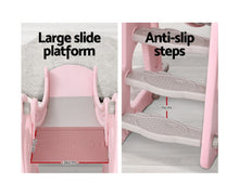 Load image into Gallery viewer, Kids Slide Swing Outdoor Playground Basketball Hoop Playset Indoor Pink