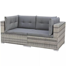 Load image into Gallery viewer, Shasta 10 Piece Garden Lounge Set with Cushions Poly Rattan Grey