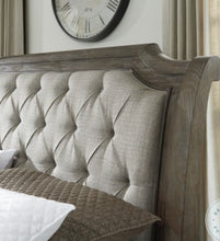 Load image into Gallery viewer, Anais Brown Upholstered Panel Bed solid Wood