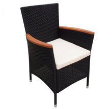 Load image into Gallery viewer, Outdoor Dining Set 17 Piece Poly Rattan Black Garden Patio Furniture