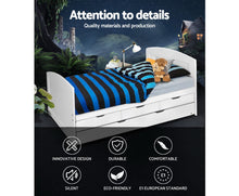 Load image into Gallery viewer, Danica Single Wooden Trundle Bed Frame Timber Kids Adults