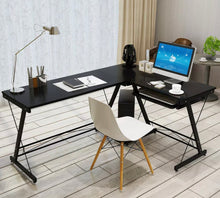 Load image into Gallery viewer, Oracle Corner Computer Desk Office Double Workstation (Black)