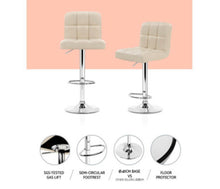 Load image into Gallery viewer, Leather Bar Stools 2x , Kitchen chairs Gas lift (beige)