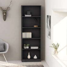 Load image into Gallery viewer, James 5Tier Book Cabinet Grey 60x24x175 cm Chipboard