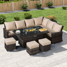 Load image into Gallery viewer, Modern Hand Firepit Corner Set-Brown