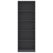Load image into Gallery viewer, James 5Tier Book Cabinet Grey 60x24x175 cm Chipboard