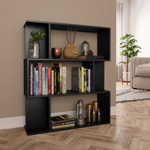 Load image into Gallery viewer, Modern Book Cabinet/Room Divider Black 80x24x96 cm Chipboard