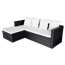 Load image into Gallery viewer, Hartley Garden Lounge Set with Cushions Poly Rattan Black