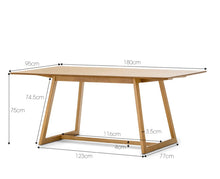 Load image into Gallery viewer, Scandinavian Inspired Light Oak Timber Rectangular 1.8m Dining Set with 4x Padded White Eames Chairs