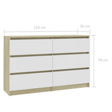 Load image into Gallery viewer, Haku Sideboard White and Sonoma Oak Chipboard