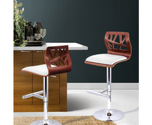 Load image into Gallery viewer, Set of 2 Wooden Gas Lift Bar Stools - White