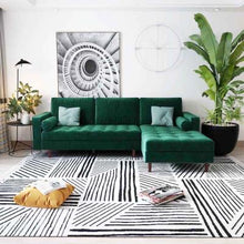 Load image into Gallery viewer, Conza 3 Seater Velvet Sofa With Chaise - Dark Forest Green