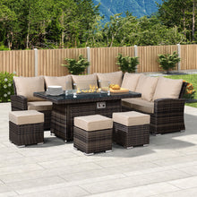 Load image into Gallery viewer, Modern Hand Firepit Corner Set-Brown