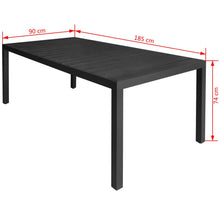 Load image into Gallery viewer, Matt black outdoor 8 Seater Dining Set