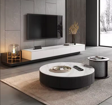 Load image into Gallery viewer, E86 Modern White and Black Entertainment Unit
