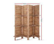 Load image into Gallery viewer, Teno Room Divider Privacy Screen Foldable Partition Stand 4 Panel Brown
