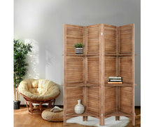 Load image into Gallery viewer, Teno Room Divider Privacy Screen Foldable Partition Stand 4 Panel Brown
