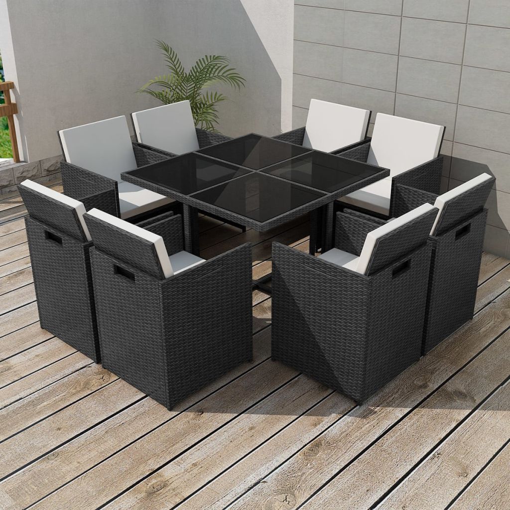 Modern Black 8 Seater Outdoor Dining Set
