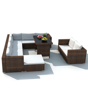 Pearce 10 Peices Garden Lounge Brown
