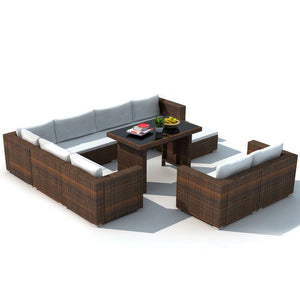 Pearce 10 Peices Garden Lounge Brown