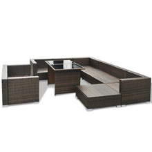 Load image into Gallery viewer, Pearce 10 Peices Garden Lounge Brown
